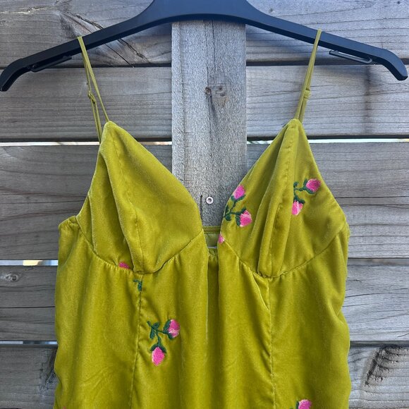 Urban Outfitters Embroidered Velvet Mini Dress – S - Picture 2 of 5